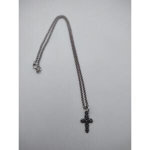 James Avery Sterling Blossom Cross Pendant 16" Chain